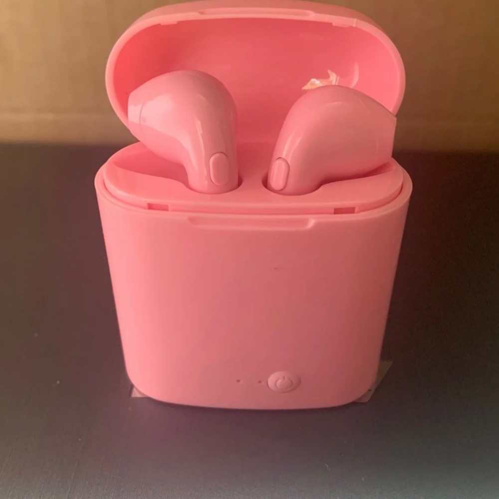 BRAND NEW BABY PINK wireless headphones i7s
